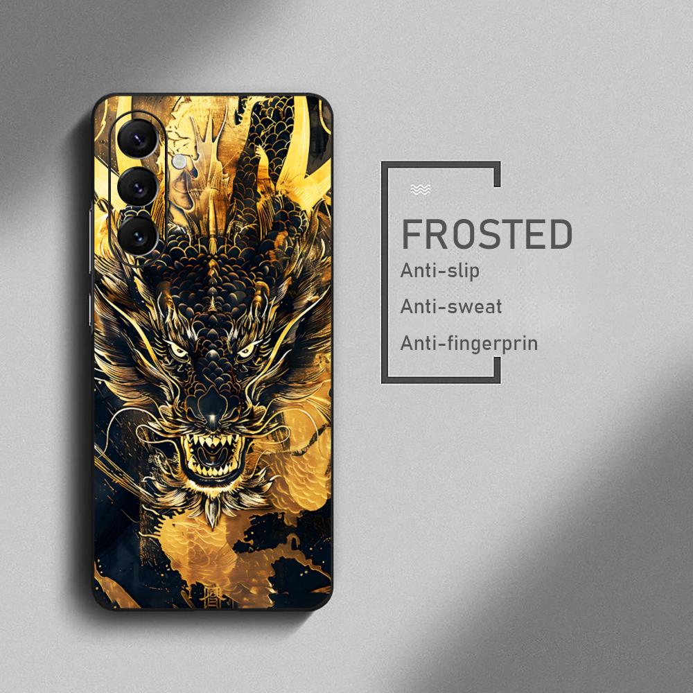 Japanese Dragon Popular Art Phone Case For Samsung Galaxy S26 S25 S24 S23 S22 S21 Plus Ultra Note20 Soft Black