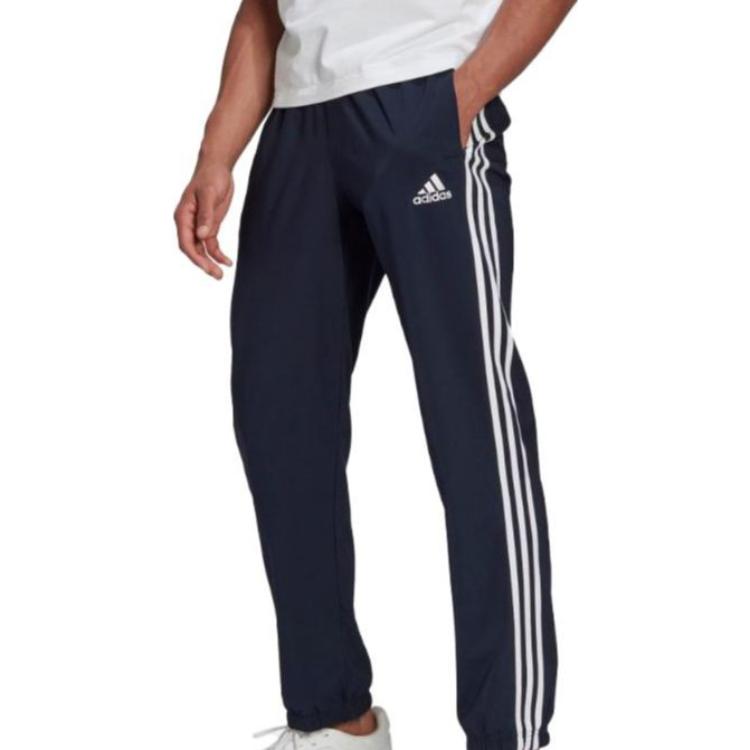Adidas Solid Color Sports Drawstring Joggers Men Bottoms Blue GK8983