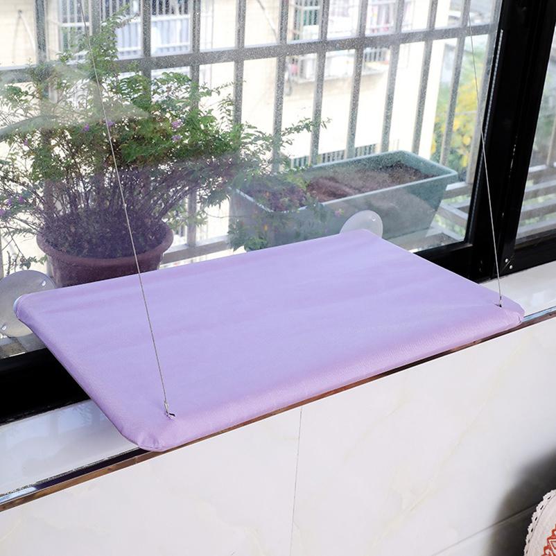 

New Arrival Four Seasons Pet Bed Suction Cup Cat Hammock Window Sill Hanging Cat Hammock Removable and Washable Cat Bed one size&Square фиолетовый