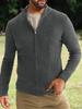Men's Outdoor Casual Loose-fitting Stand-up Collar Zipper Cardigan Sweater Long-sleeved Knit Jacket