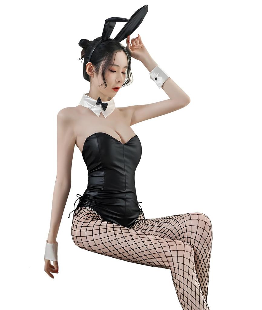 Bunny Girl Cosplay Rabbit Leotard Sexy Rabbit Costume Bunny Cute Outfit Fancy Dress Gift Leather Faux Leather Fishnet Tights X 2 Bunny Ears Tail 7