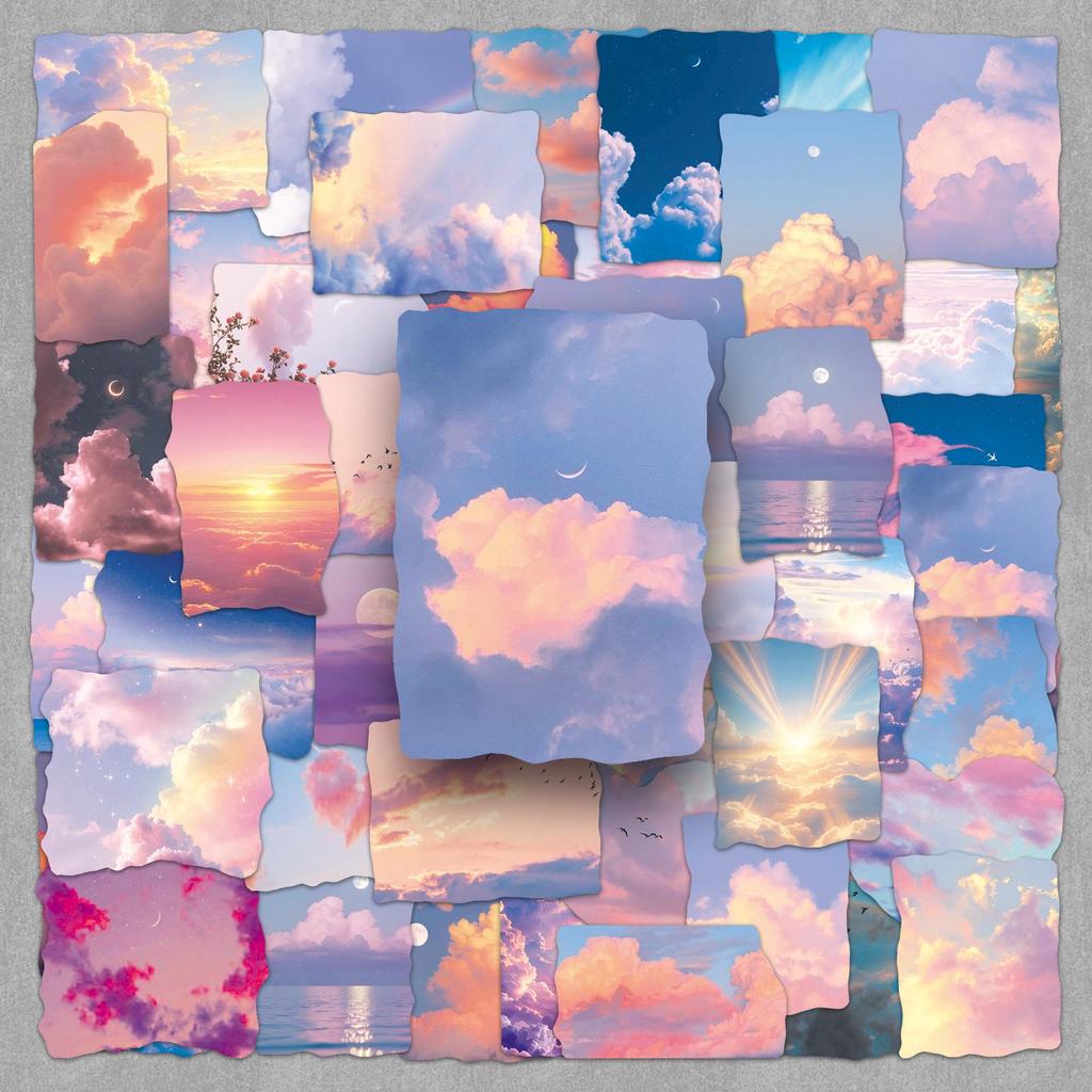 51 Cloud Fantasy Dreamy Heart Stickers - Romantic Decor for Mirrors and Diaries