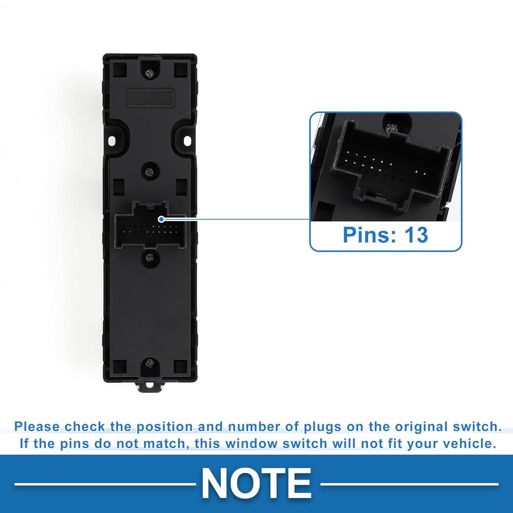 Power Window Switch No.FR3Z14529CB Window Control Switch for Ford for Mustang 2015-2020 Black