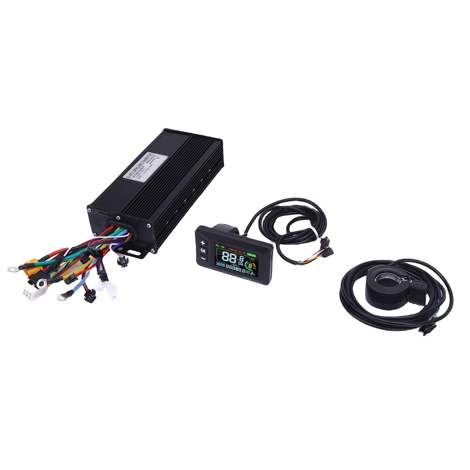 

Electric Motor Controller Kit 40A Controller LCD GD02 Color Display with 130X Thumb Throttle for 36V 48V 52V 1500W