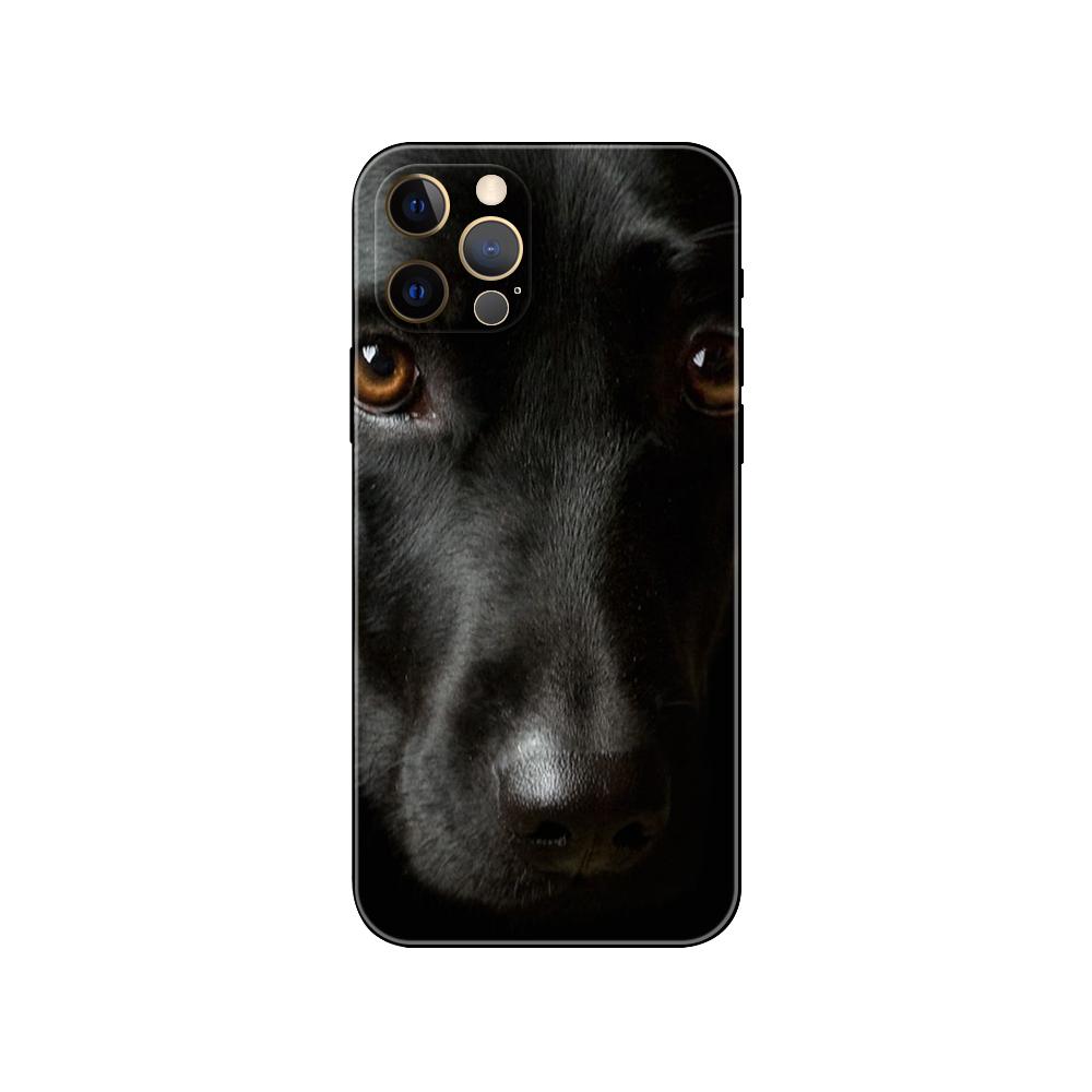 Black Dog Phone Case For iPhone Samsung Galaxy Redmi Xiaomi Oppo OnePlus Note S A 7 8 9 10 11 12 13 14 20 21 22 23 53 54 Pro Max Plus Ultra TPU Soft