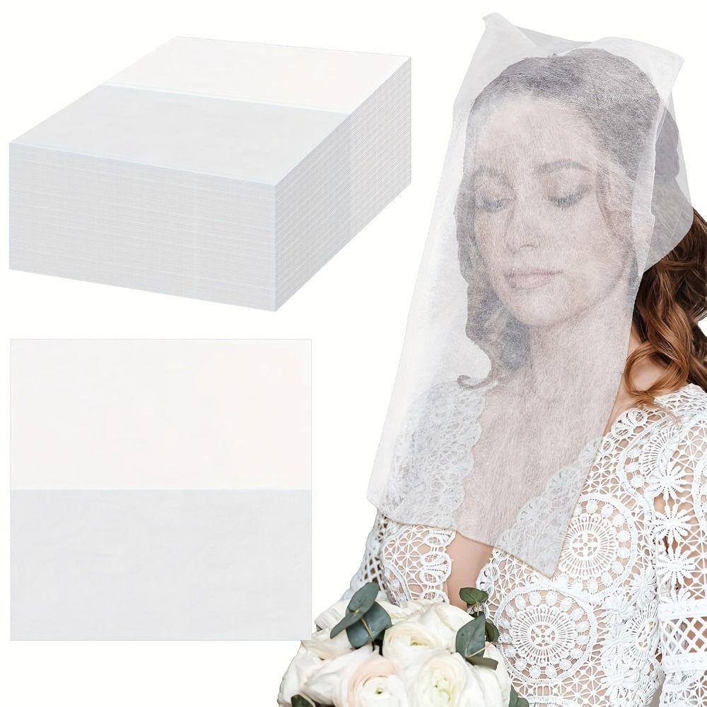 100 Piezas Capucha Protectora Transpirable para Maquillaje Facial Protector de Ropa de Maquillaje No Tejido Tiendas de Novias