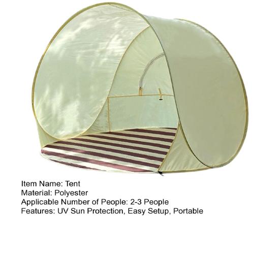 Tenda da Spiaggia Pop-Up per 4-6 Persone Protezione Solare UV UPF 50+ Ombra da Esterno