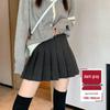 New 2024 Women's High Waist Black Pleated A-line Skirt - Short, Slimming, Summer to Autumn Style