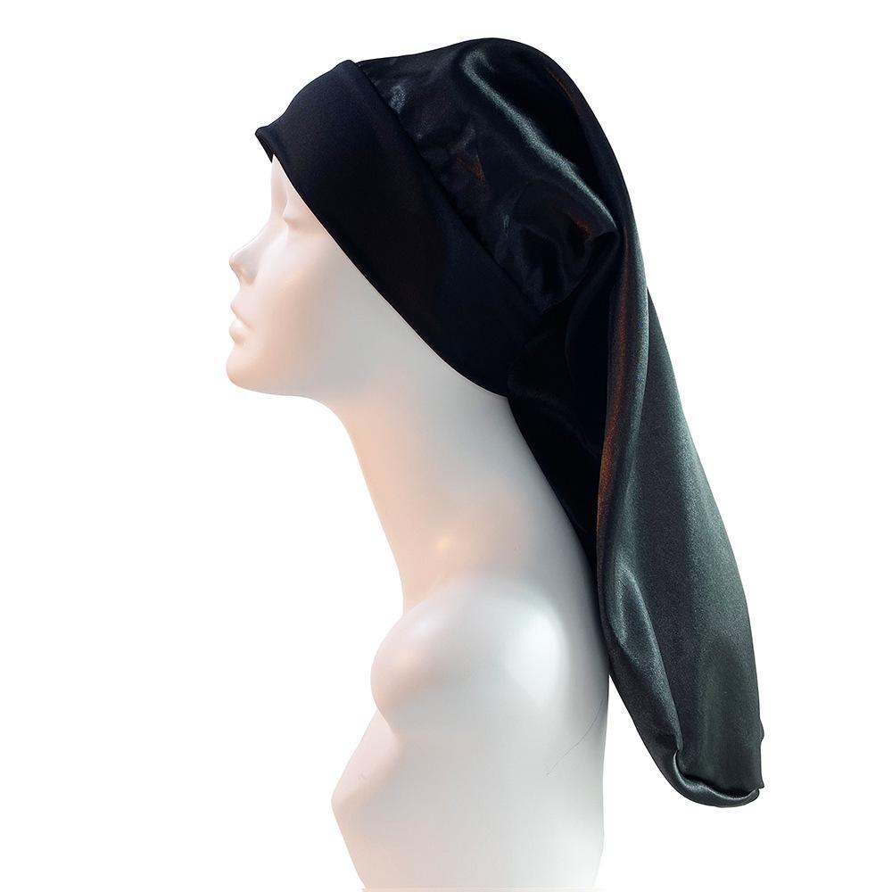 1 silky sleep cap with optional length for straight and curly hair, extra large hair cap for dreadlocks and braids, satin sleep