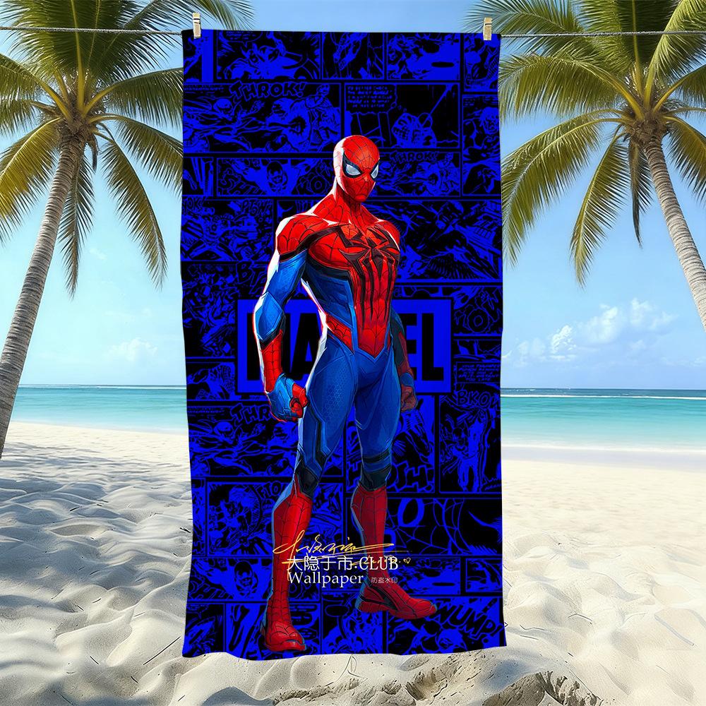 Toalla de Playa con Estampado de Dibujos Animados de Marvel Spider-Man, Natación en la Costa, Secado Rápido, Suave y Agradable para la Piel, Playa de Vacaciones