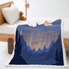 2D digital printing, retro thickened lamb wool crystal fleece Nordic style blanket cover blanket
