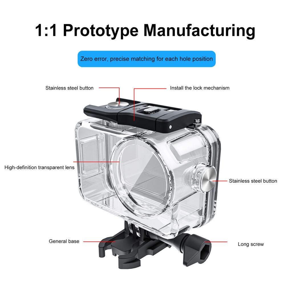 Underwater Diving Case for DJI Osmo Action 6 Sport Camera Accessories Protective Case Waterproof Housings Shell with Screw
