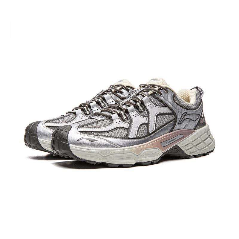 Li Ning Outdoor CF Tracing, Forest Shadow Comfortable Support Rebound Low top Hiking Shoes Unisex Silver Gray AHTV033-11