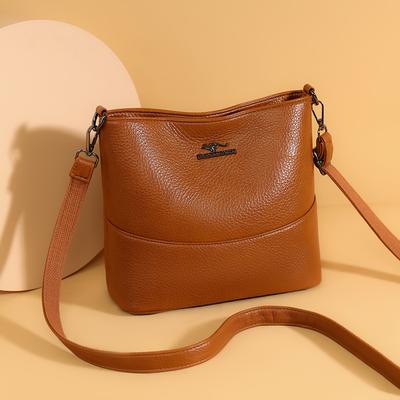 Multi Functional Casual Crossbody Bag PU Soft Leather Retro Crossbody Bag Women's Shoulder Bag Simple Casual Bag