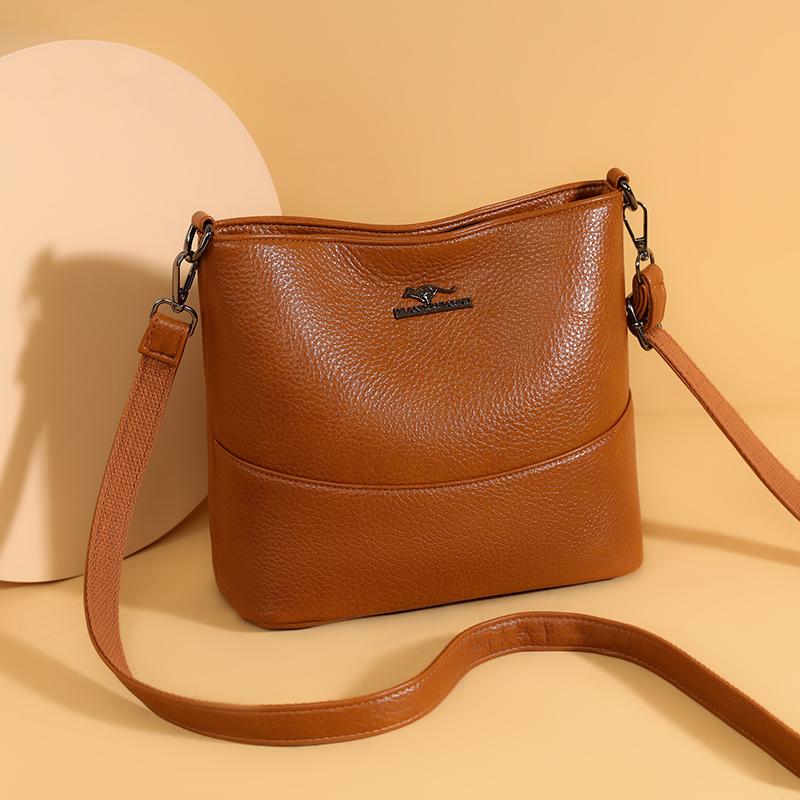 Multi Functional Casual Crossbody Bag PU Soft Leather Retro Crossbody Bag Women's Shoulder Bag Simple Casual Bag