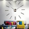 DIY Large Number Wall Clock 3D Mirror Sticker Modern Home Office Decor Art Decal