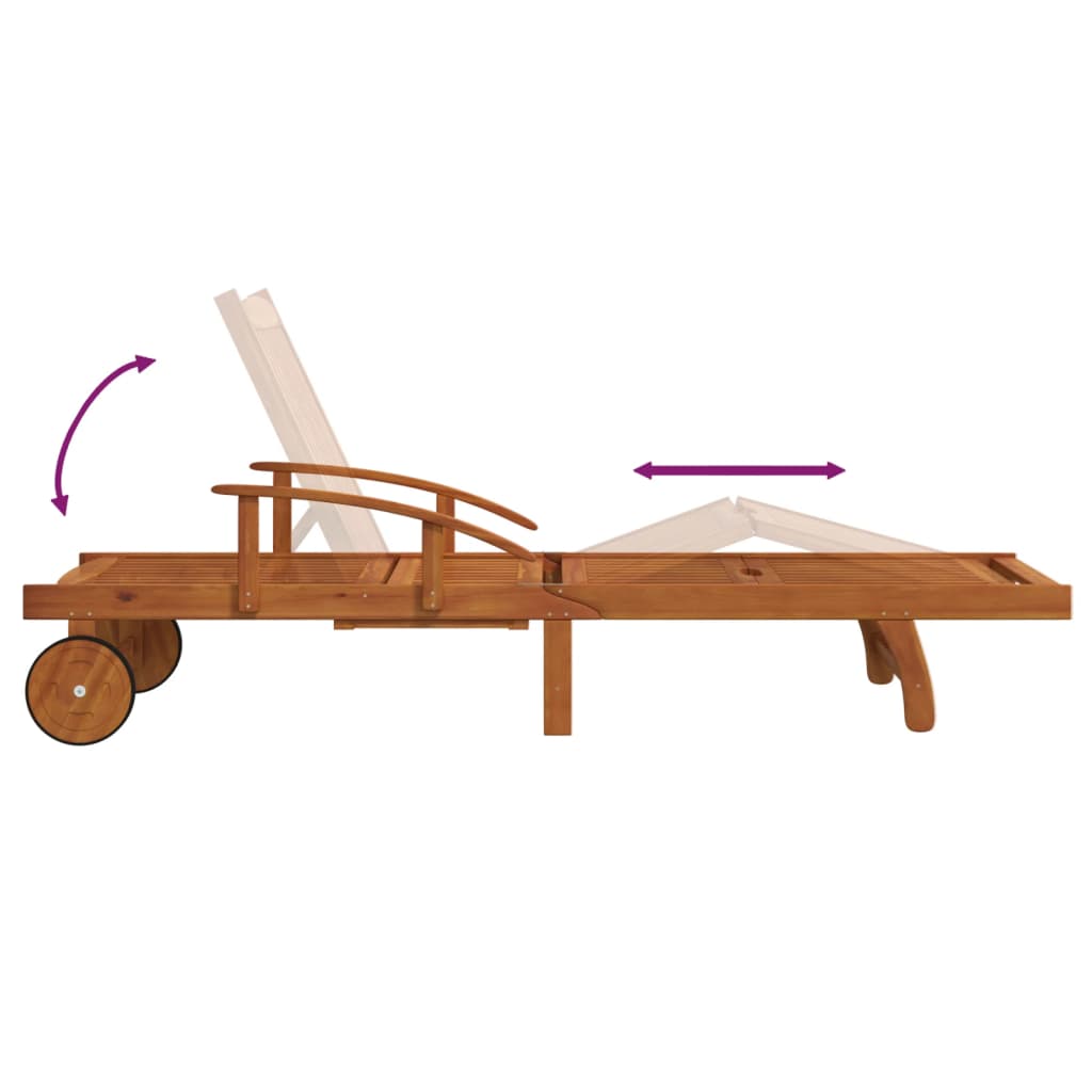 2 Piece Sun Lounger Set Solid Acacia Wood
