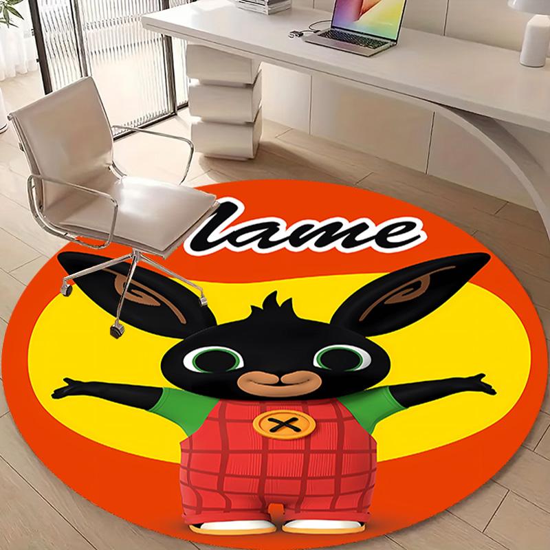 Personalized B-Bing Bunny Round Chair Office Rug - Perfect for Mat, Office Chair & More - Ideal Gift for Birthdays and Holidays