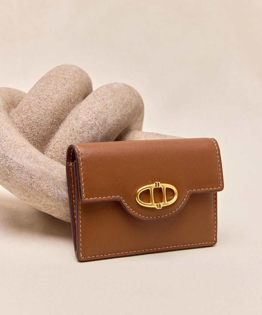 Athe Vanessabruno Brown Leather Flap Card Holder Aaho6E361W2