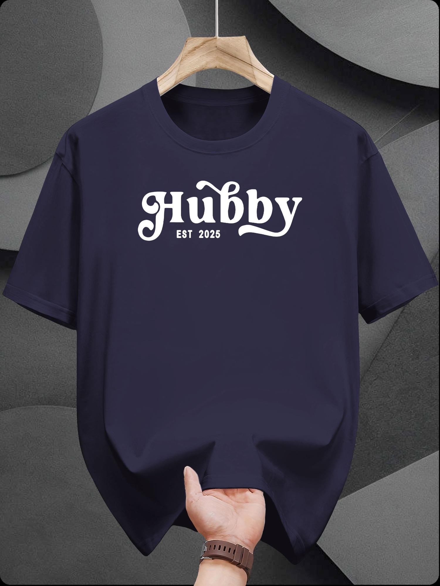 

Casual Short Sleeve T-shirt - HUBBY Print XXL