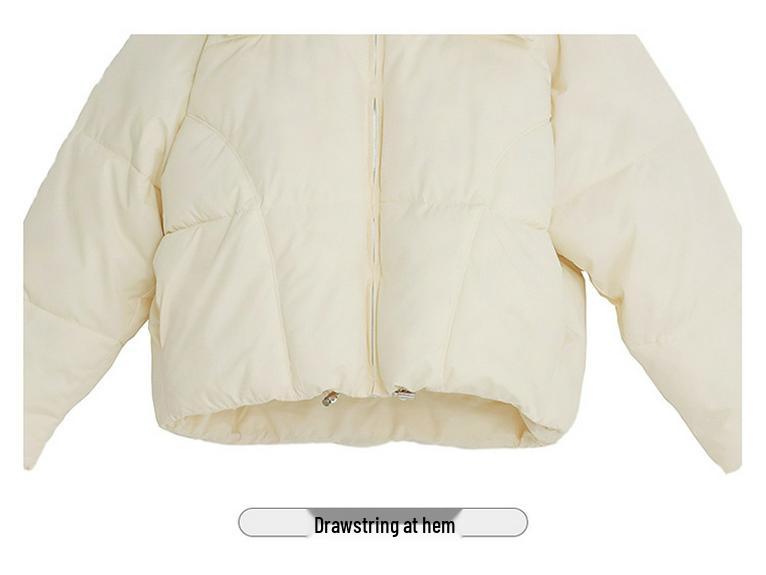 Damen College-Stil Baumwollgepolsterte Jacke - Herbst/Winter Kollektion 2025. Kurze, lockere, dicke Oberbekleidung in Bonbonfarben.