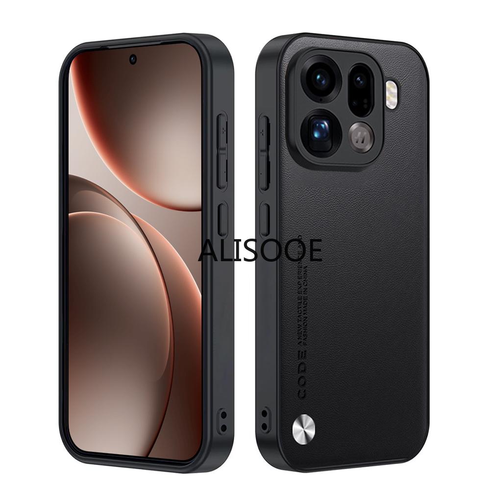 Lederhülle für OPPO Find X9 / X9 Pro Hülle Luxus Fasertextur PU-Leder Schutz Stoßfeste Abdeckung Capa