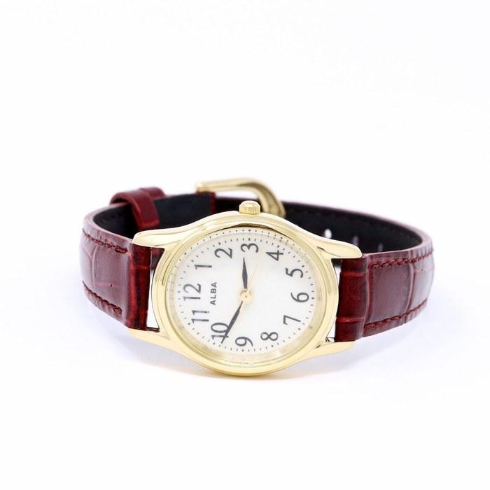 Seiko Alba Women's Quartz Watch AEGK436 (White Dial, Gold Case)
