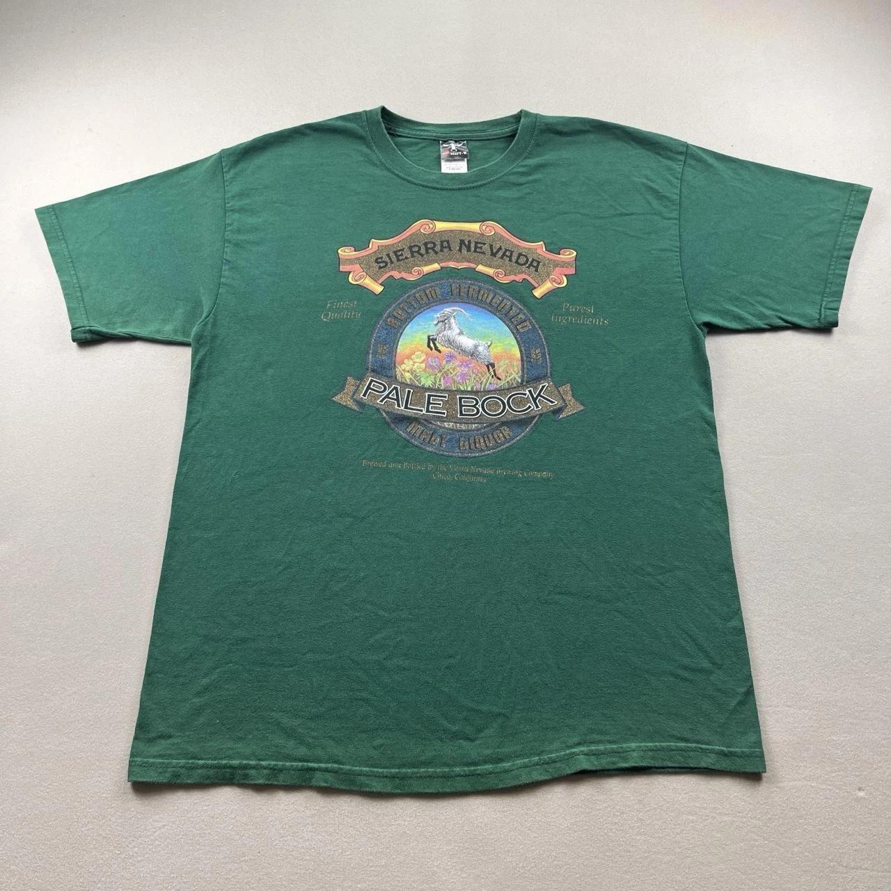 Vintage Sierra Nevada Brewing T-Shirt Mens Large Green Pale Bock Malt Beer Lager XL