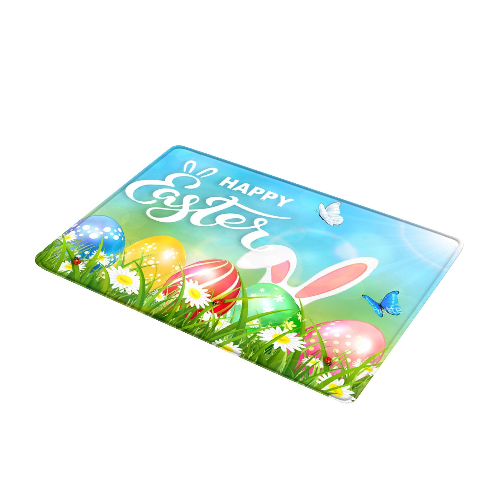 

Cute Easter Pattern Letter Print Floor Mat, Absorbent Foot Mat, Bedroom Living Room Non- Floor Mat, Entrance Mat, 40×60cm