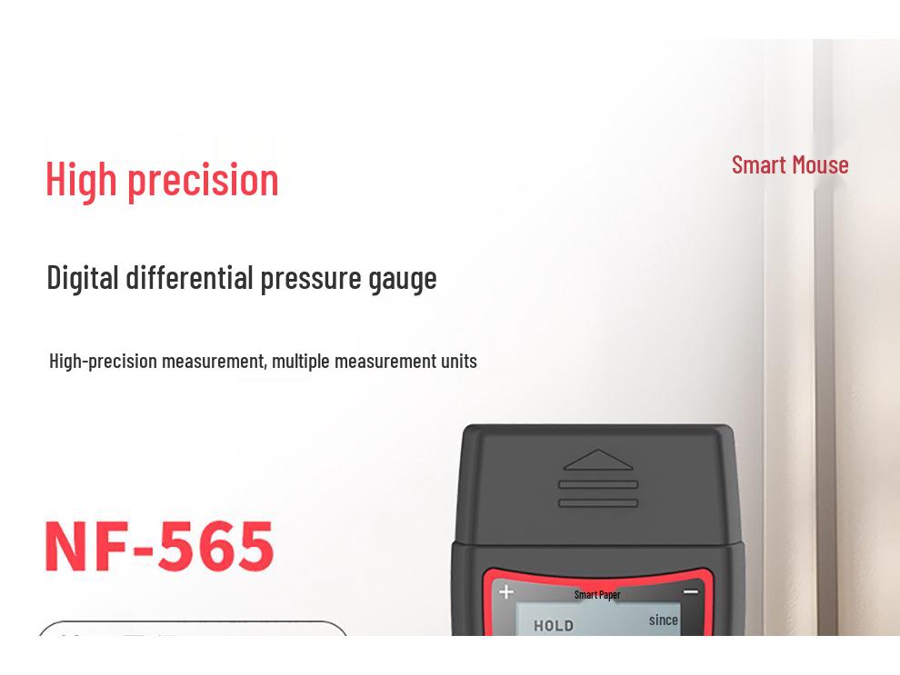 Smart Mouse NF-565 Handheld Digital Differential Pressure and Vacuum Meter