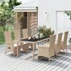 Vidaxl 7-Cz. Garden Furniture Set With Cushions, Beige, Poly Rattan