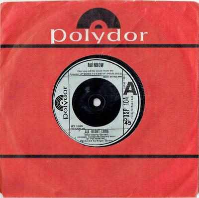 7inch Record RAINBOW - All Night Long 2095196 Polydor 1980 UK Rock Used