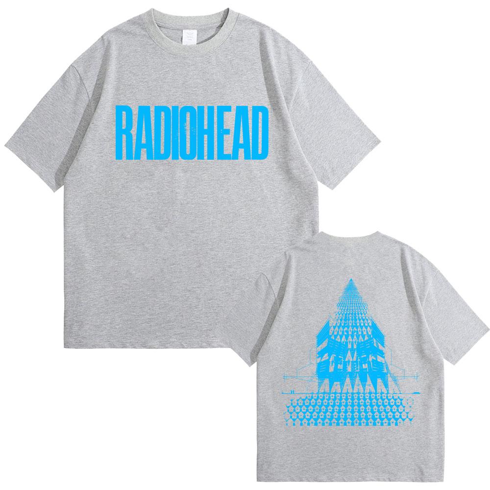 Radiohead Return To The Road European Tour T Shirts Men Women Hip Hop Rock Tshirt Mens Fashion Oversized Tshirts Streetwear