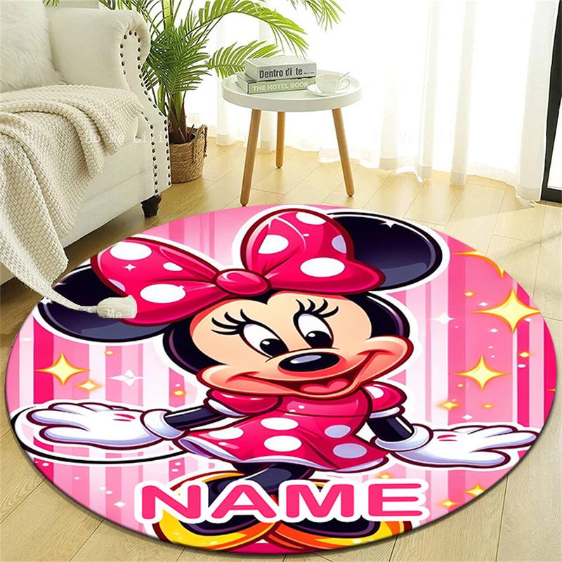 Personalized M-Minnie Round Chair Office Rug - Perfect for Mat, Office Chair & More - Ideal Gift for Birthdays and Holidays