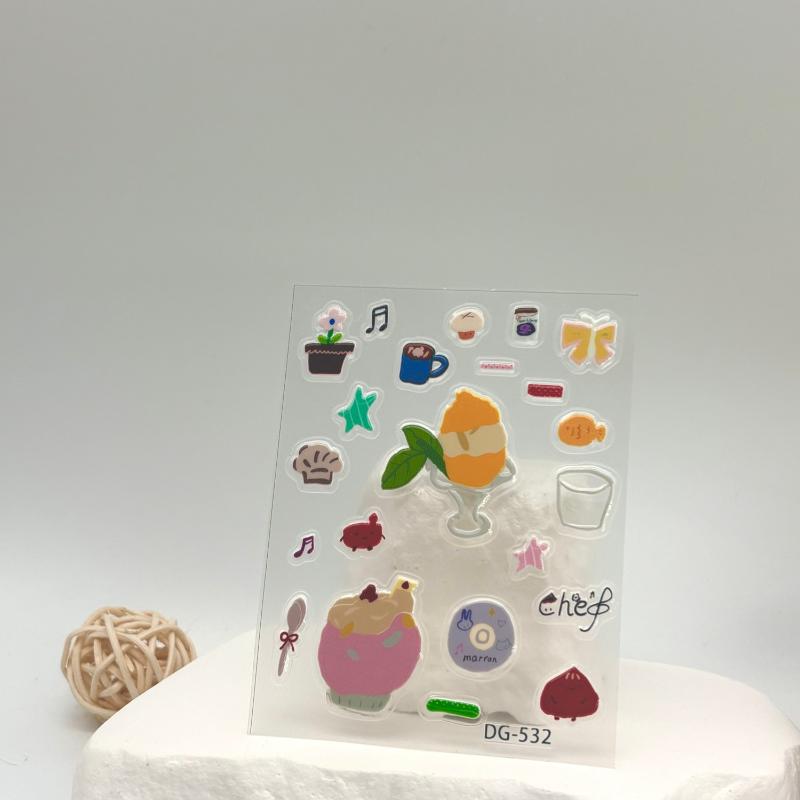 1 Blatt 3D Epoxidharz Transparente Aufkleber Ins Niedliche Schwarze Katze Cartoon Gelee Relief Aufkleber DIY Handyhüllen Laptop Tablet Deko