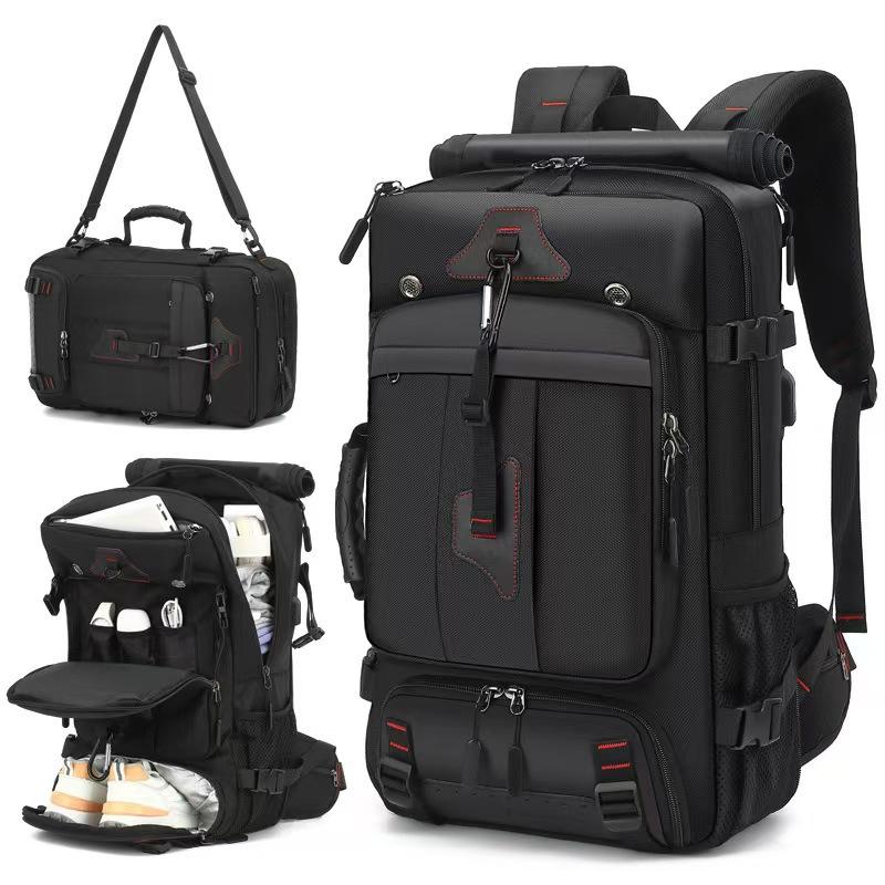 Large Capacity Backpack Men S Outdoor Expandable Travel Boarding Backpack Travel Large 80 Liter Luggage