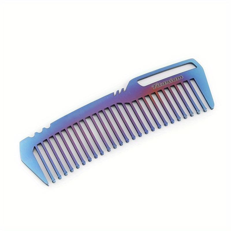 Compact Titanium Comb for Men - Lightweight EDC, Durable Stainless Steel Teeth, Non-Allergic Design for Everyday Grooming, Beard Grooming
