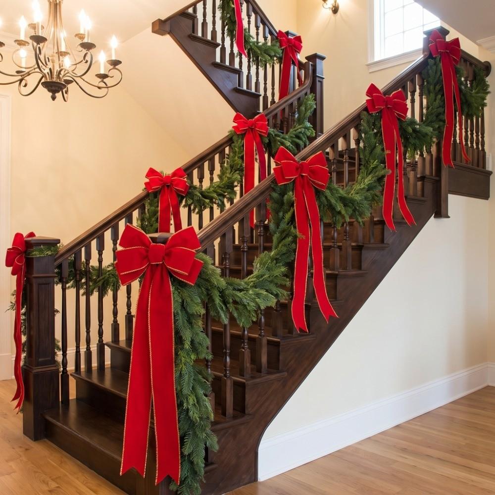 6cm Breites Weihnachtsbaumband Rotes Beflocktes Geschenkband Beflocktes Band Feiertagsdekorationen