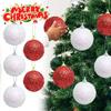 24/6x Glitter Christmas Balls Hanging Laser Powder Foam Ball Home Party New Year Xmas Sparkling Decor Bauble with Glass Beads
