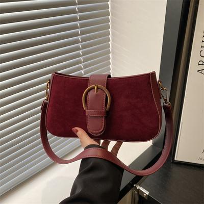 Faux Suede Underarm Bag, Zipper Fastener Fashiable Shoulder Cross Body Bags for Woman Small Square Bag, Suitable Daily Outfit