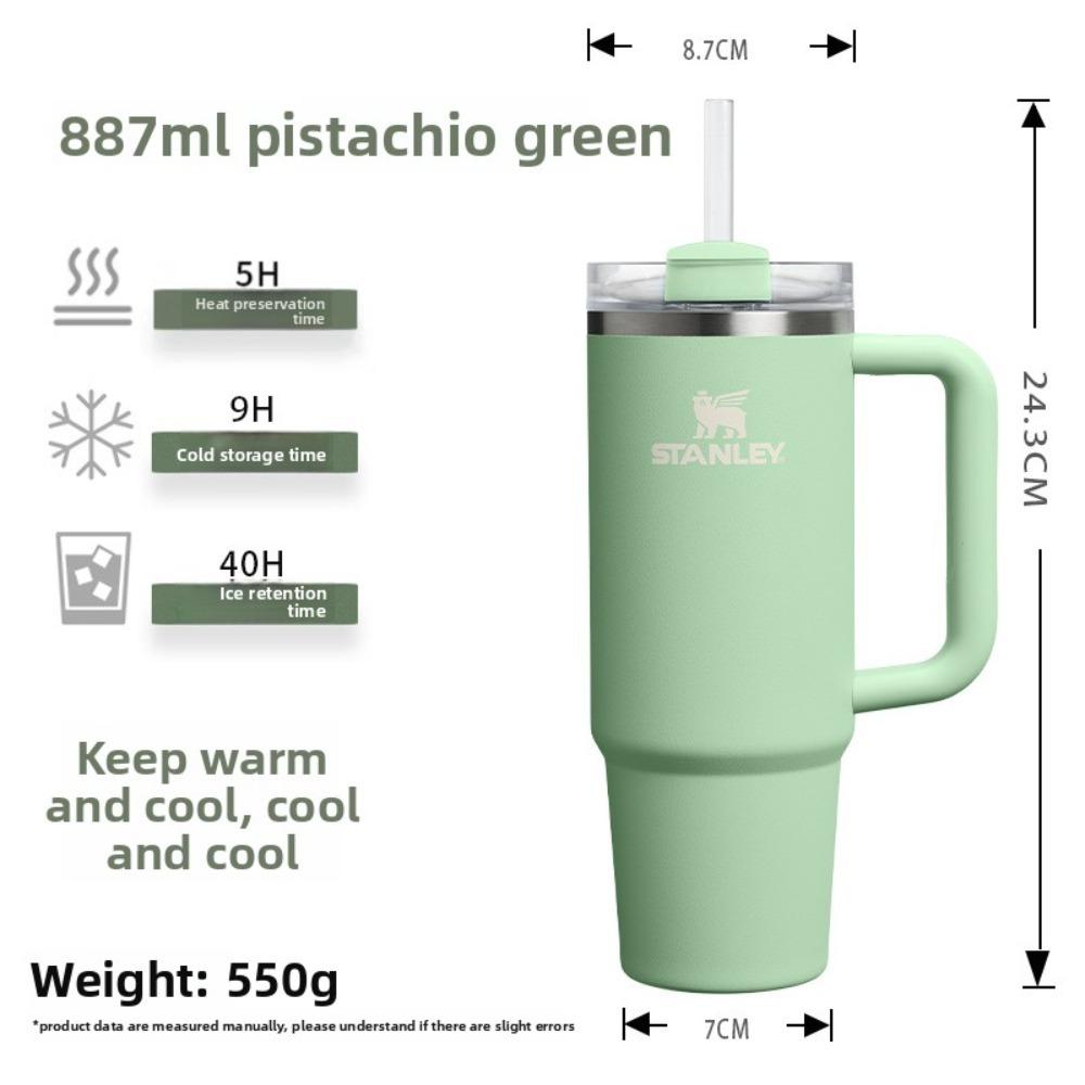 STANLEY Adventure Series Vacuum Insulated Straw Tumbler with Comfort Grip Handle  887ml зелёный
