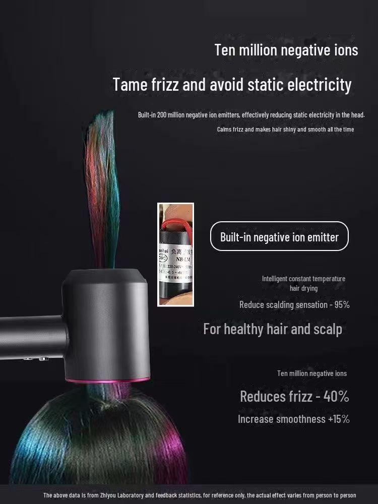Uscător de păr Mousen cu control al temperaturii de mare viteză: Cald/Rece, Ioni negativi, Design fără frunze