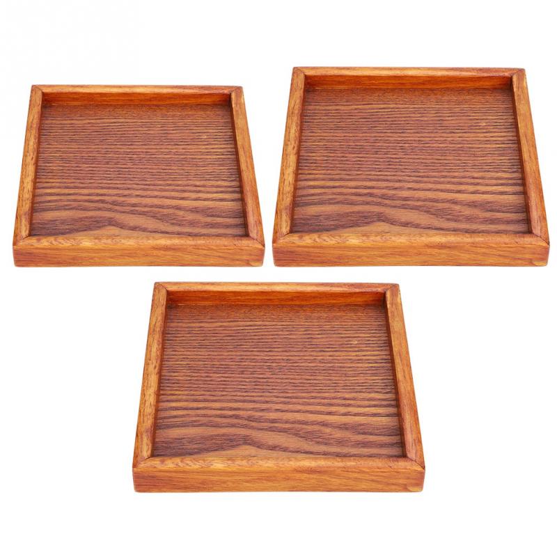 Kleine tragbare Form Massivholz Tee Kaffee Snack Essen Mahlzeiten Serviertablett Esszimmer Serviertablett Speiseteller Holztablett