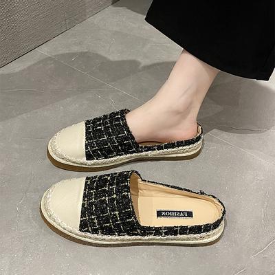 Pantoufles Baotou pour femmes chaussures de pêcheur été porter nouvelles à semelle plate polyvalentes à enfiler paresseuses demi-support chaussures simples