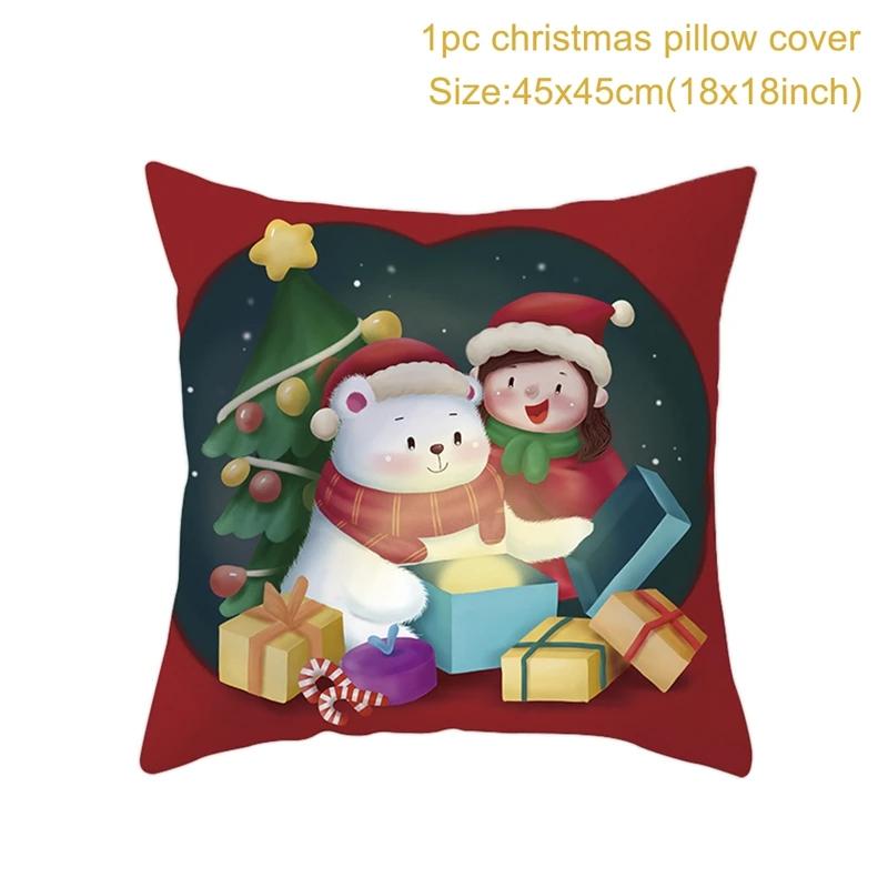 Christmas Cushion Cover Merry Christmas Decorations for Home 2026 Christmas Ornament Navidad Noel Xmas Gifts Happy New Year 2026