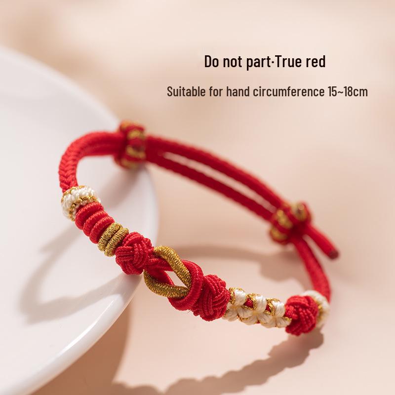 Chinese Style Gold Braided Rope Bracelet: Wearable Hand-Woven Rope for Couples, Perfect Christmas Gift