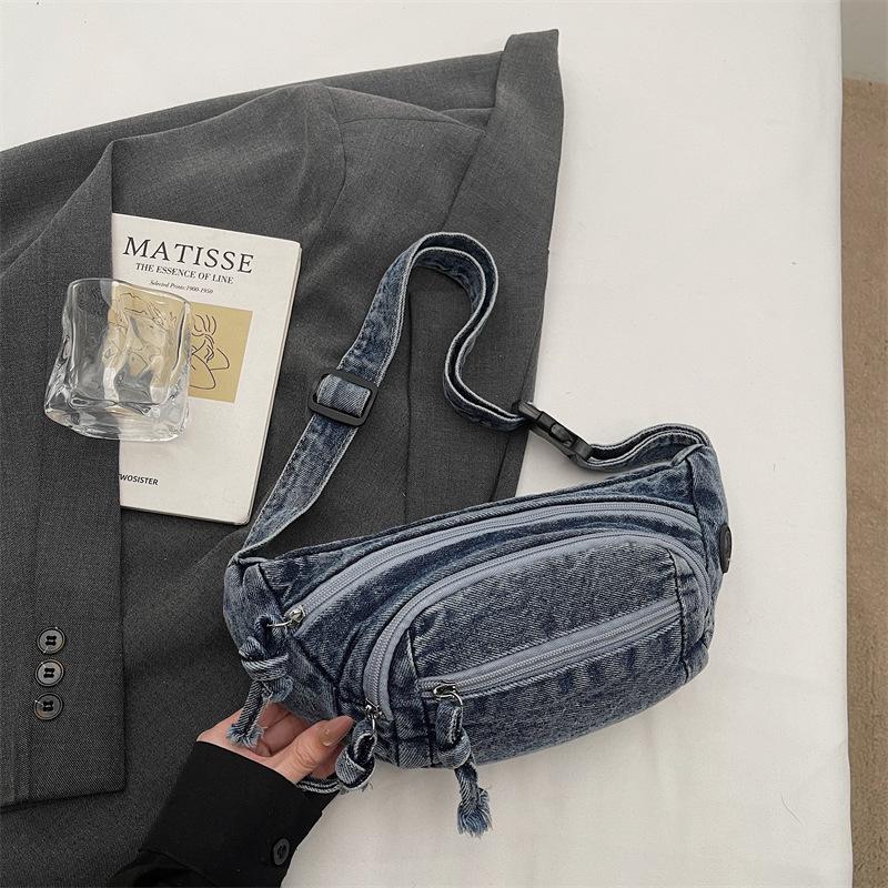 

2026 Trendy Retro Multi-layer Denim Crossbody Phone Bag