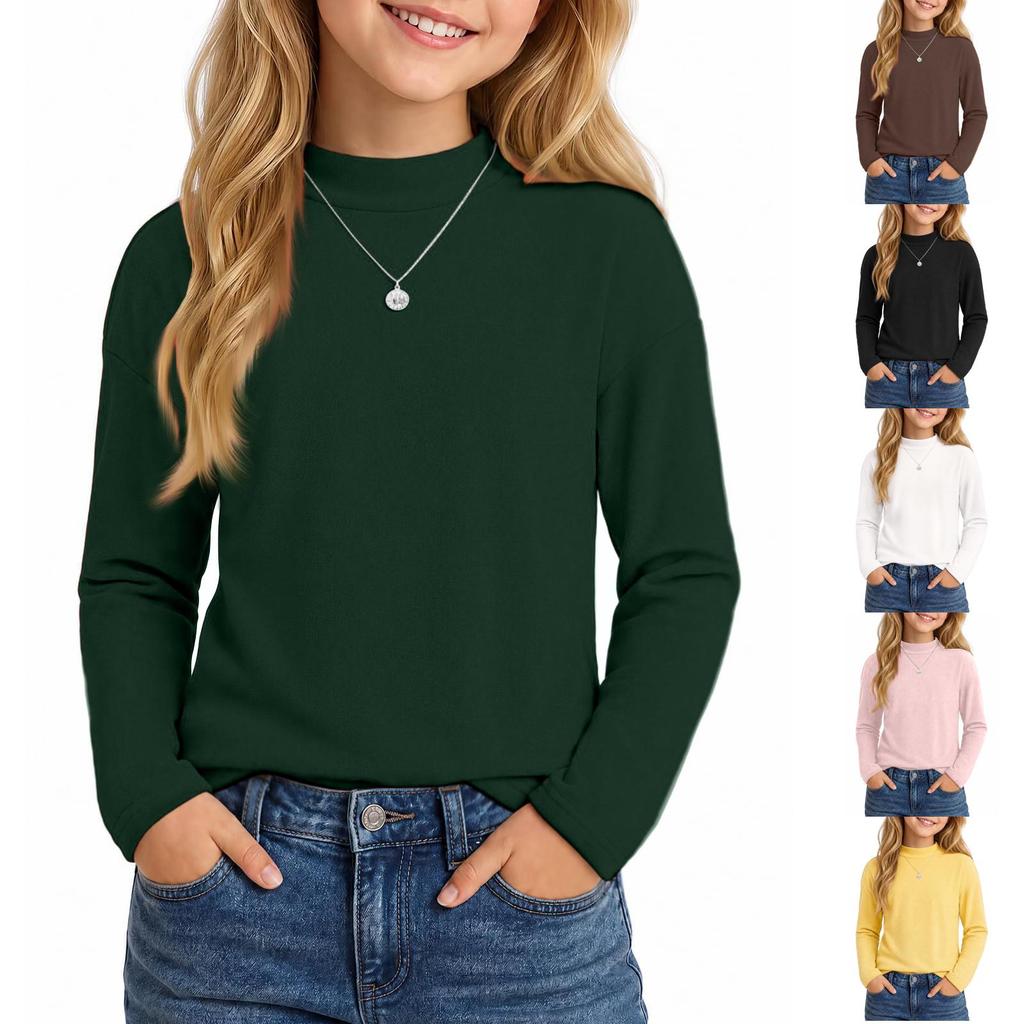 Boys and Girls Mock Neck Long Sleeve Thermal Shirt - Fashionable Kids Base Layer Top