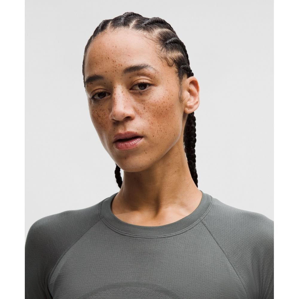 Lululemon Swiftly Tech Cropped Long Sleeve Shirt 2.0 Onyx Grey Onyx Grey