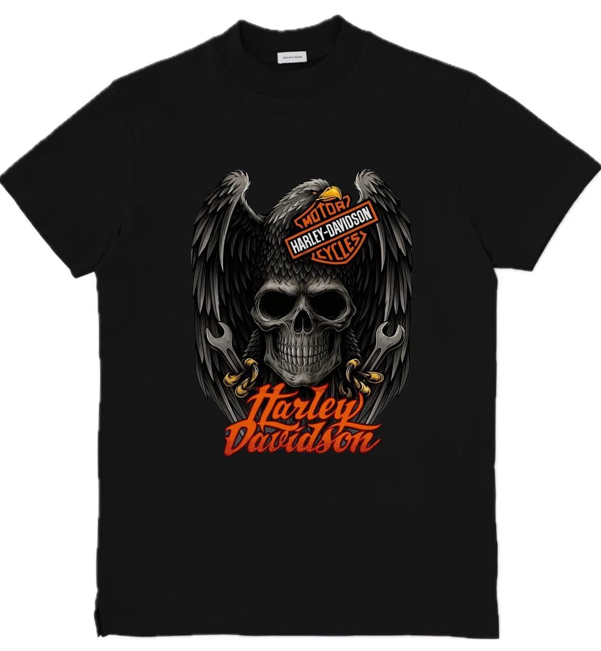

Графическая унисекс футболка в стиле Harley-Davidson с принтом Орел Череп S-3XL 45 4XL